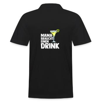 Mom Drink Celebrate Booze Mom - Men's Polo Shirt - black - Back - Kai (181cm)