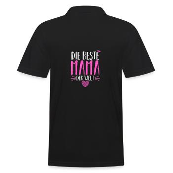 Beste Mama Der Welt - Männer Poloshirt - Schwarz - Hinten - Kai (181cm)