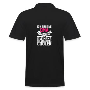 Großmutter Oma - Männer Poloshirt - Schwarz - Hinten - Kai (181cm)