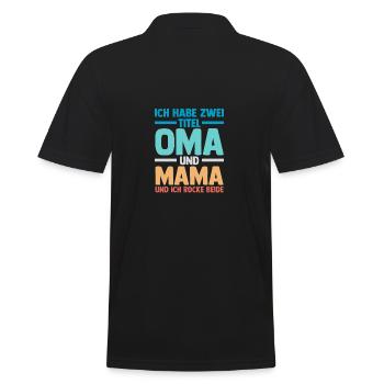 I have two titles: Grandma and Mom - Men's Polo Shirt - black - Back - Kai (181cm)