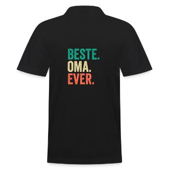 Großmutter Oma - Männer Poloshirt - Schwarz - Hinten - Kai (181cm)