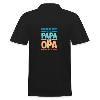 I have two titles: Dad and Grandpa - Men's Polo Shirt - black - Back - Kai (181cm)