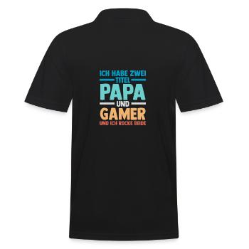 Dad Gamer Gamer Gaming Dad - Men's Polo Shirt - black - Back - Kai (181cm)
