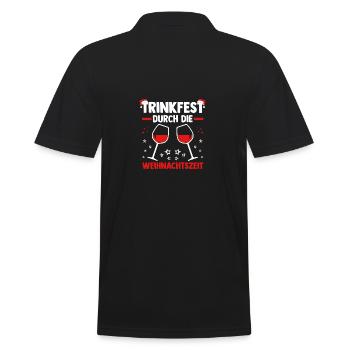 Weihnachtsmann Weihnachtsfest Weihnachten Glühwein - Männer Poloshirt - Schwarz - Hinten - Kai (181cm)