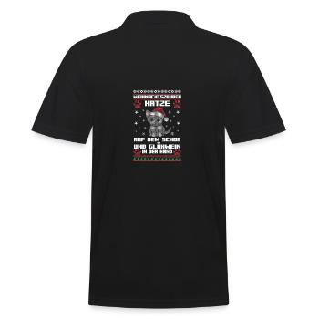 Père Noël Fête de Noël Noël Chats - Polo Homme - noir - Dos - Kai (181cm)