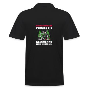 Weihnachtsmann Traktor Weihnachtsfest Bauer Landwi - Männer Poloshirt - Schwarz - Hinten - Kai (181cm)