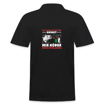Santa Claus Fishing Christmas Party Christmas - Men's Polo Shirt - black - Back - Kai (181cm)