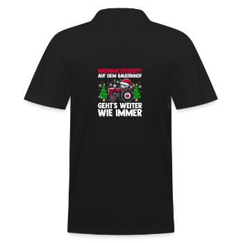 Santa Claus Tractor Christmas Party Farmer Construction - Men's Polo Shirt - black - Back - Kai (181cm)