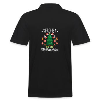 Weihnachtsmann Bescherung Weihnachten - Männer Poloshirt - Schwarz - Hinten - Kai (181cm)