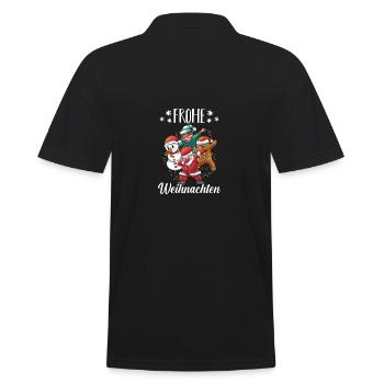 Weihnachtsmann Bescherung Weihnachten - Männer Poloshirt - Schwarz - Hinten - Kai (181cm)