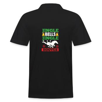 Weihnachtsmann Weihnachten Reiten Reiterin Pferde - Männer Poloshirt - Schwarz - Hinten - Kai (181cm)