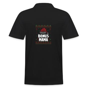 Weihnachten Weihnachtsmann Bonusmama - Männer Poloshirt - Schwarz - Hinten - Kai (181cm)