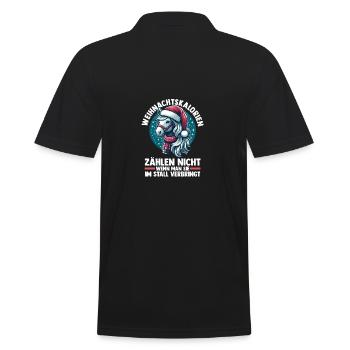 Père Noël Noël équitation cavalier chevaux - Polo Homme - noir - Dos - Kai (181cm)