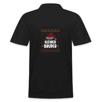 Christmas Santa Claus Little Brother - Men's Polo Shirt - black - Back - Kai (181cm)