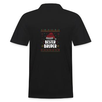 Christmas Santa Claus Best Brother - Men's Polo Shirt - black - Back - Kai (181cm)