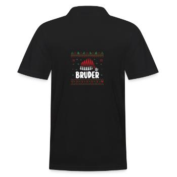 Christmas Santa Claus Brother - Men's Polo Shirt - black - Back - Kai (181cm)