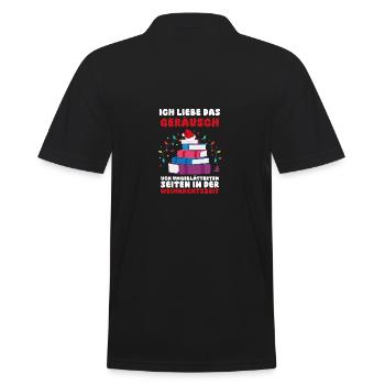 Santa Claus Christmas Reading Books - Men's Polo Shirt - black - Back - Kai (181cm)