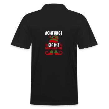 Weihnachtsmann Weihnachten Weihnachtsfest Elf - Männer Poloshirt - Schwarz - Hinten - Kai (181cm)