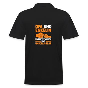 Grandpa and granddaughter - Men's Polo Shirt - black - Back - Kai (181cm)