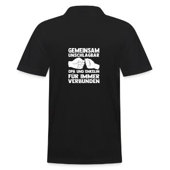 Grandpa and granddaughter - Men's Polo Shirt - black - Back - Kai (181cm)