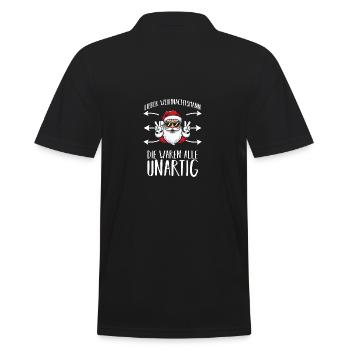 Lieber Weihnachtsmann Die Waren Alle Unartig - Männer Poloshirt - Schwarz - Hinten - Kai (181cm)