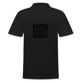 First name Aaron - Men's Polo Shirt - black - Back - Kai (181cm)