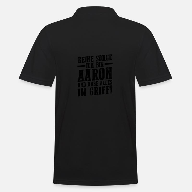 Vorname Aaron - Männer Poloshirt - Schwarz