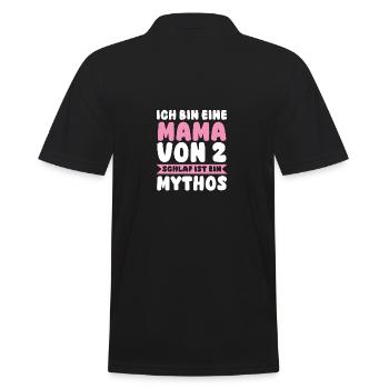 Mom of 2 children - Men's Polo Shirt - black - Back - Kai (181cm)