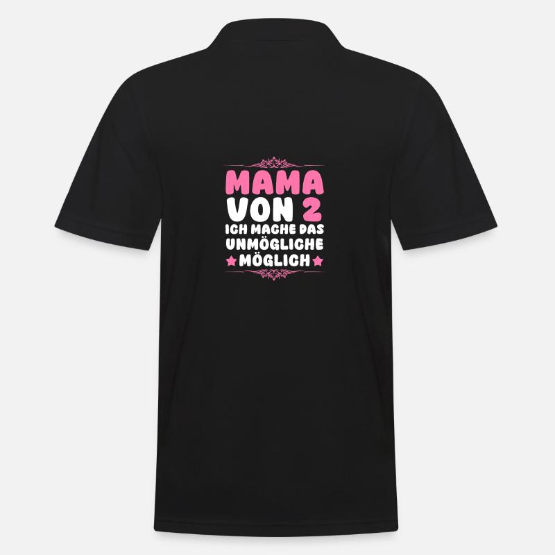 Maman de 2 enfants - Polo Homme - noir