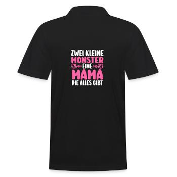 Mama Von 2 Kindern - Männer Poloshirt - Schwarz - Hinten - Kai (181cm)