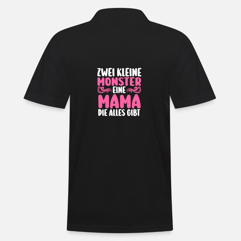 Mama Von 2 Kindern - Männer Poloshirt - Schwarz