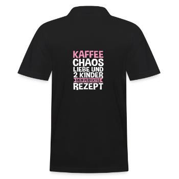 Mama Von 2 Kindern - Männer Poloshirt - Schwarz - Hinten - Kai (181cm)