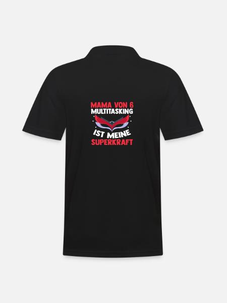 Maman de 6 enfants - Polo Homme - noir