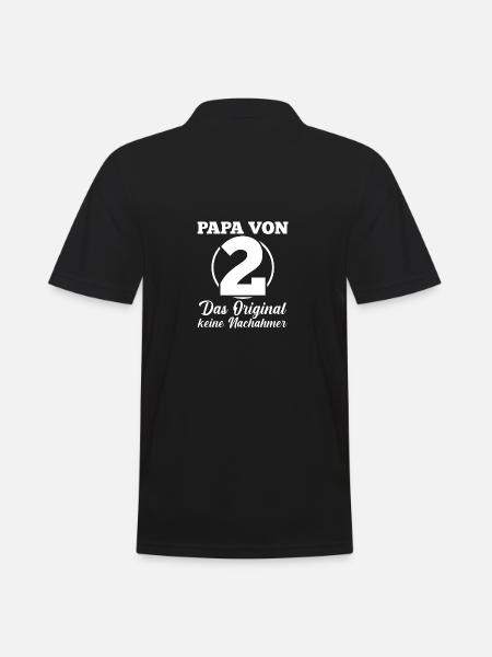 Dad of 2 children - Men's Polo Shirt - black