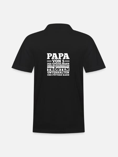 Dad of 5 children - Men's Polo Shirt - black