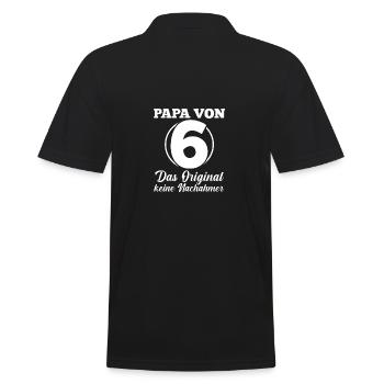 Dad of 6 children - Men's Polo Shirt - black - Back - Kai (181cm)
