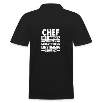 Teamleiter Chef Abschied - Männer Poloshirt - Schwarz - Hinten - Kai (181cm)