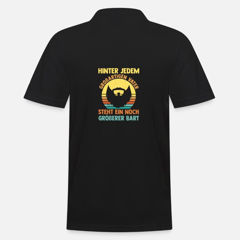 Papa Mit Bart - Männer Poloshirt - Schwarz