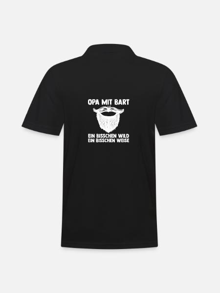 Papi avec une barbe - Polo Homme - noir
