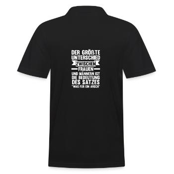 Der Größe Unterschied Zwischen Frauen Und Männern - Männer Poloshirt - Schwarz - Hinten - Kai (181cm)