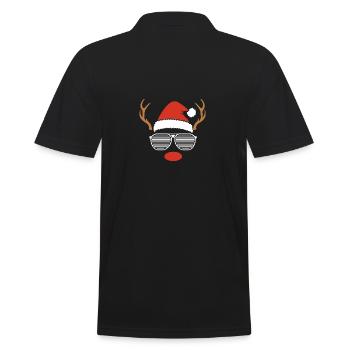 Santa Claus Christmas Reindeer - Men's Polo Shirt - black - Back - Kai (181cm)