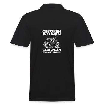 Biker Bike Motorcyclist Motorcycle - Men's Polo Shirt - black - Back - Kai (181cm)