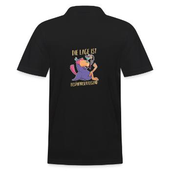 Die Lage Ist Besäufniserregend - Männer Poloshirt - Schwarz - Hinten - Kai (181cm)