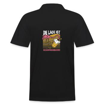 Die Lage Ist Besäufniserregend Bier Flamingo - Männer Poloshirt - Schwarz - Hinten - Kai (181cm)