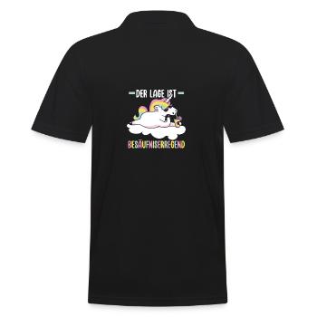 Die Lage Ist Besäufniserregend Einhorn - Männer Poloshirt - Schwarz - Hinten - Kai (181cm)