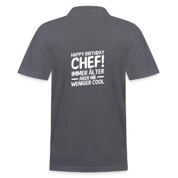 Chef Gruppenleiter Teamleiter Vorgesetzter - Männer Poloshirt - Anthrazit - Hinten - Nico (186cm)