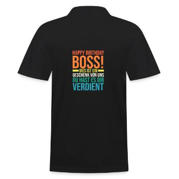 Chef Gruppenleiter Teamleiter Vorgesetzter - Männer Poloshirt - Schwarz - Hinten - Kai (181cm)