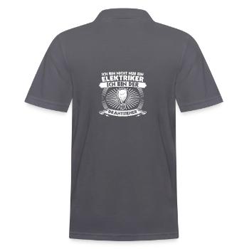 Master Electrician Electrical Engineer Electrician - Men's Polo Shirt - charcoal grey - Back - Nico (186cm)