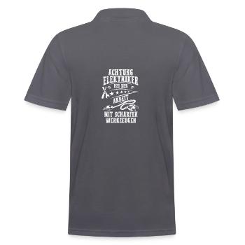 Master Electrician Electrical Engineer Electrician - Men's Polo Shirt - charcoal grey - Back - Nico (186cm)