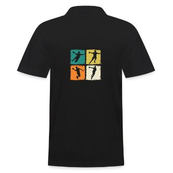 Handballer Handball - Männer Poloshirt - Schwarz - Hinten - Kai (181cm)
